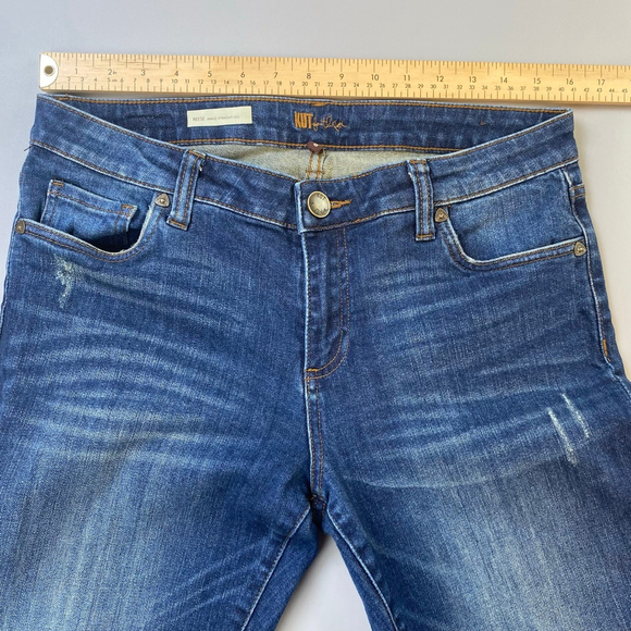 KUT from the Kloth Reese Ankle Straight Leg Jeans Size 8 Blue Distressed - Picture 13 of 16